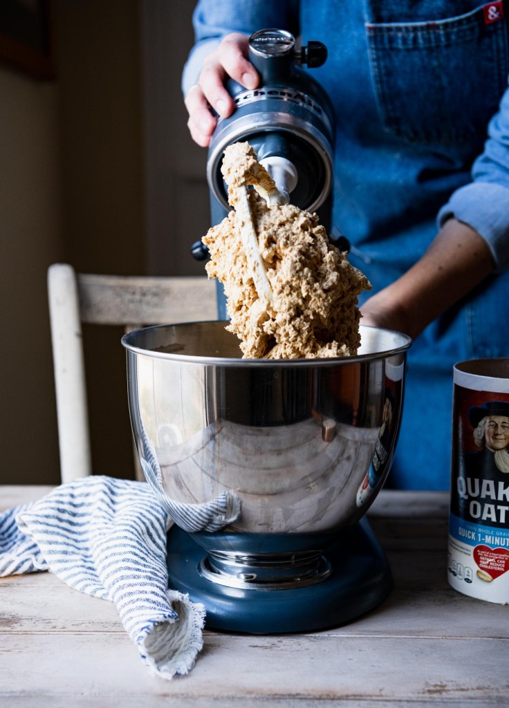 Monster cookie dough in a stand mixer
