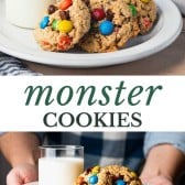 Long collage image of Monster Cookies