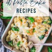 Baked pasta recipes collage with text overlay