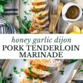 Long collage image of pork tenderloin marinade