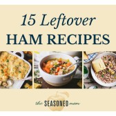 Horizontal collage image of recipes for leftover ham