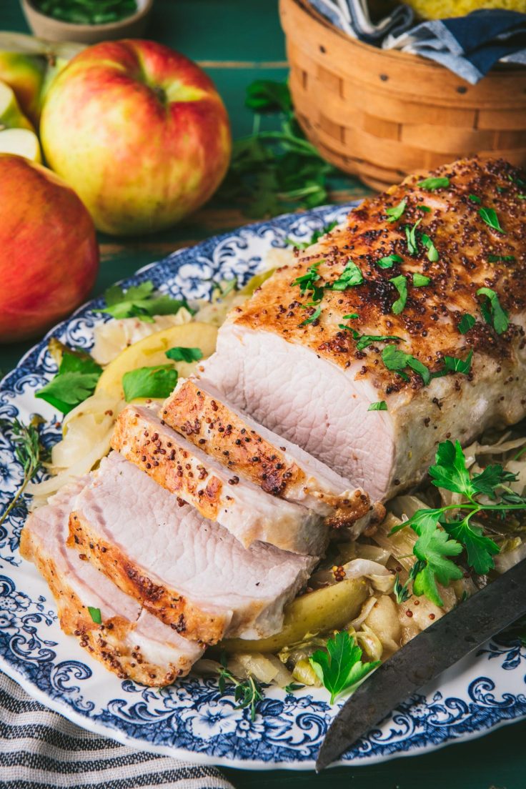 Crock Pot Pork Loin, Apples, and Cabbage The Seasoned Mom