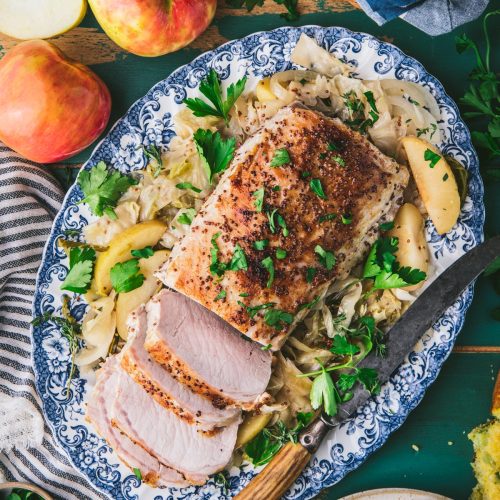 Crock Pot Pork Loin, Apples, and Cabbage The Seasoned Mom