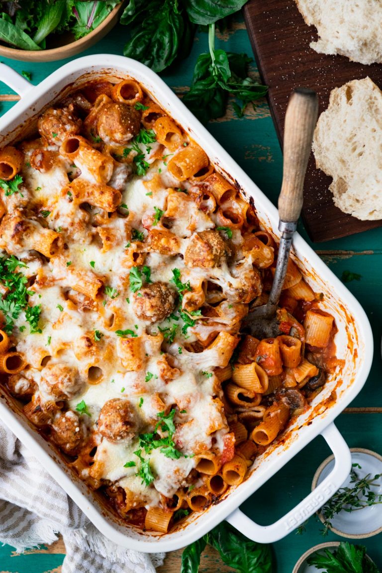 DumpandBake Veggie Meatball Casserole The Seasoned Mom