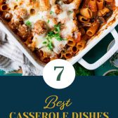 The best casserole dishes buying guide with text title box at bottom
