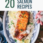 The best salmon recipes image with text title overlay