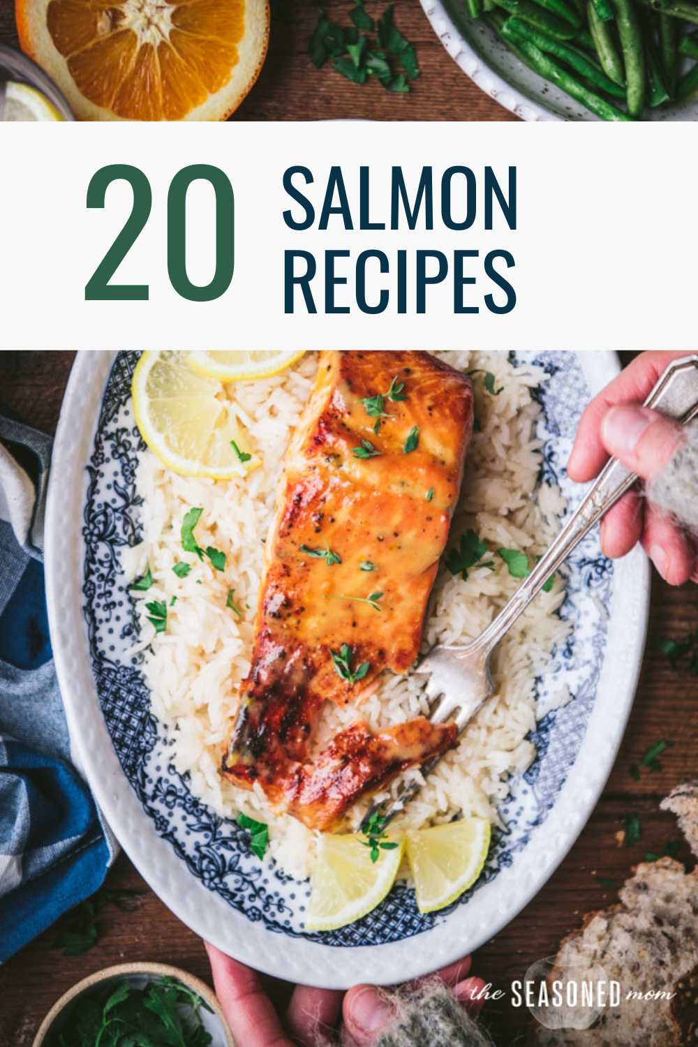 The best salmon recipes image with text title overlay