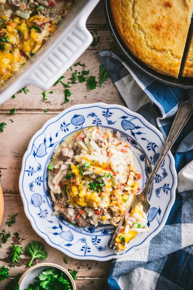Cheesy Ground Beef and Potato Casserole - The Seasoned Mom