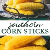 Long collage image of southern corn sticks.