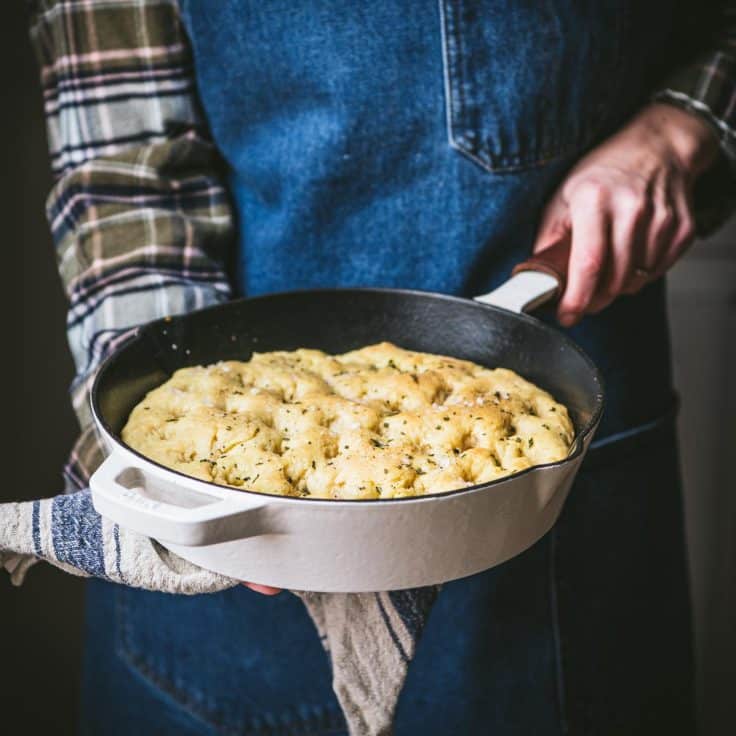 NoKnead Cast Iron Focaccia The Seasoned Mom
