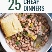 Cheap dinner ideas with text title overlay