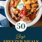 Collage of the best freezer meals recipes