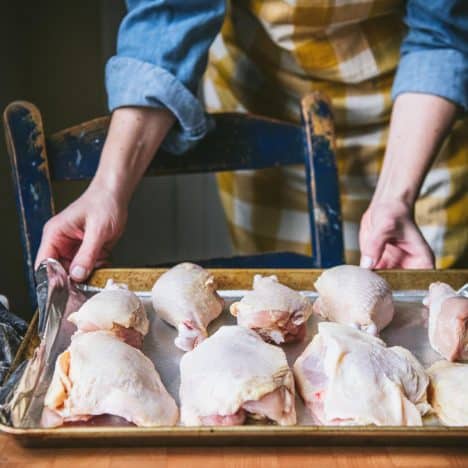 Image of thawed chicken on a tray
