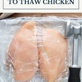 Image of boneless skinless chicken breast with text title box at top