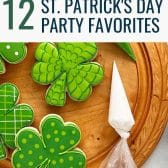 St. Patrick's Day party supplies and recipes collage