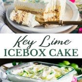 Long collage image of key lime icebox cake.