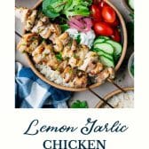 Lemon garlic chicken with text title at the bottom.