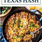 Texas hash with text title box at top.