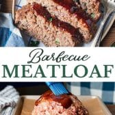 Long collage image of bbq meatloaf recipe.