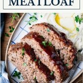BBQ meatloaf recipe with text title box at top.