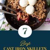 The best cast iron skillets reviews with text title overlay.