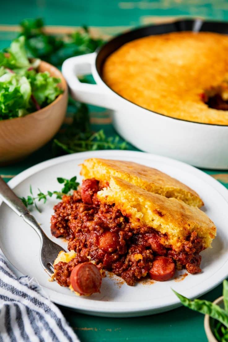 Chili Dog Casserole with Cornbread Crust The Seasoned Mom