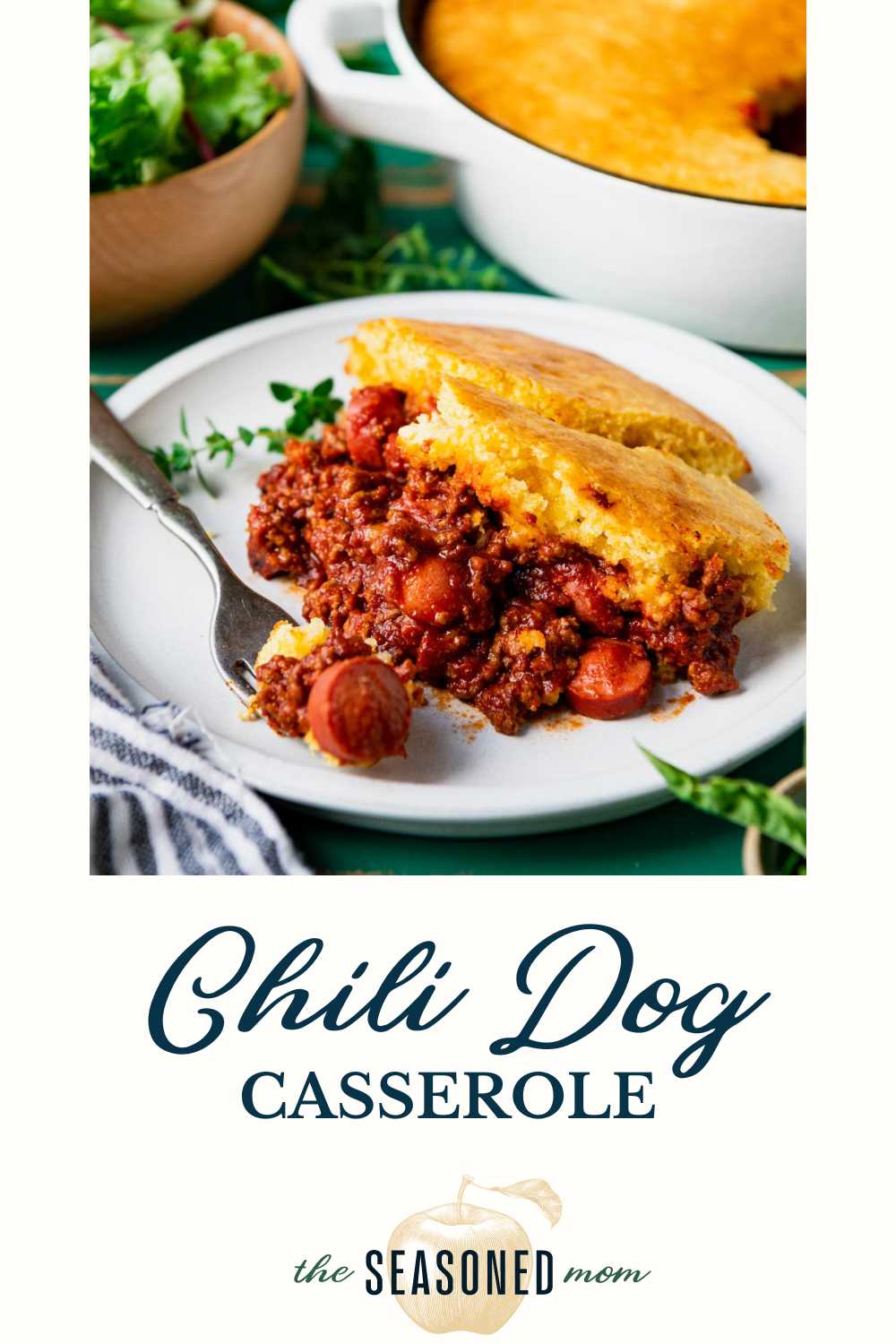 Chili Dog Casserole with Cornbread Crust The Seasoned Mom