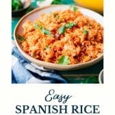 Easy spanish rice with text title at the bottom.