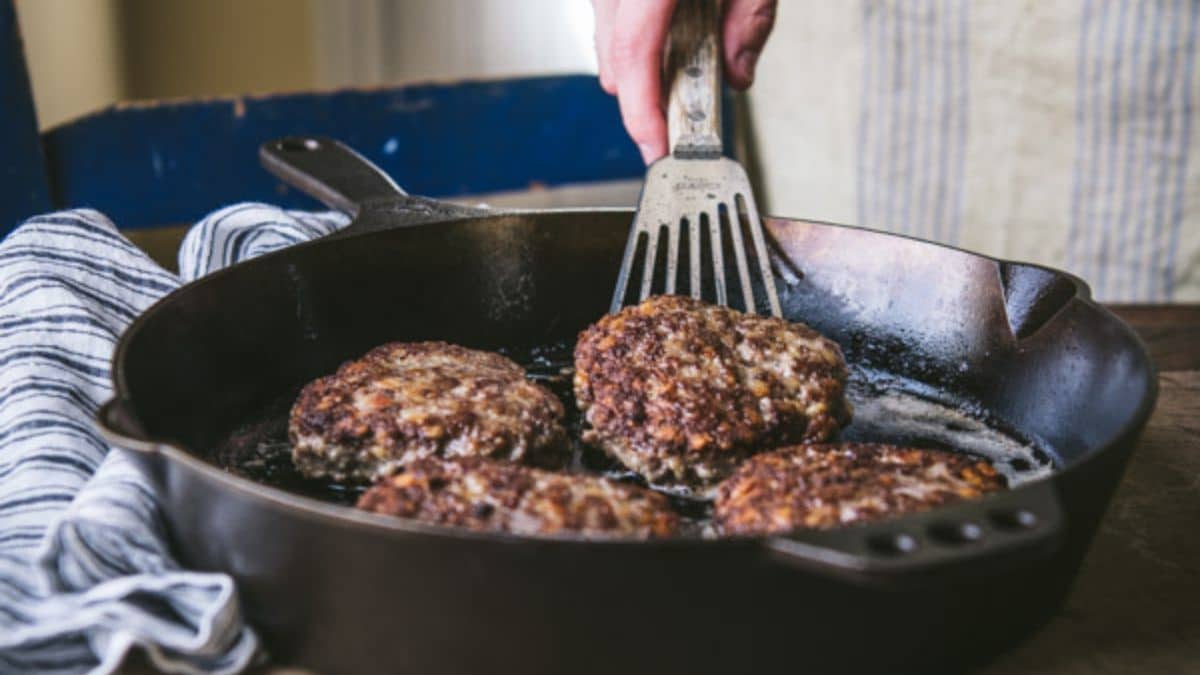 hamburger steaks in pan