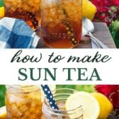 Long collage image of images showing how to make sun tea