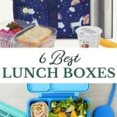 Long collage image of the best lunch containers.
