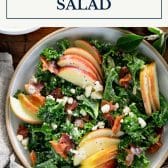 Kale apple salad with text title box at top.