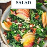 Kale apple salad with text title overlay.