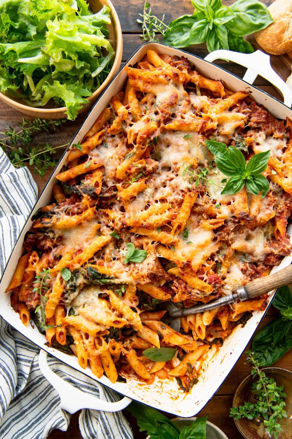 Sausage and Spinach Penne Pasta Bake The Seasoned Mom