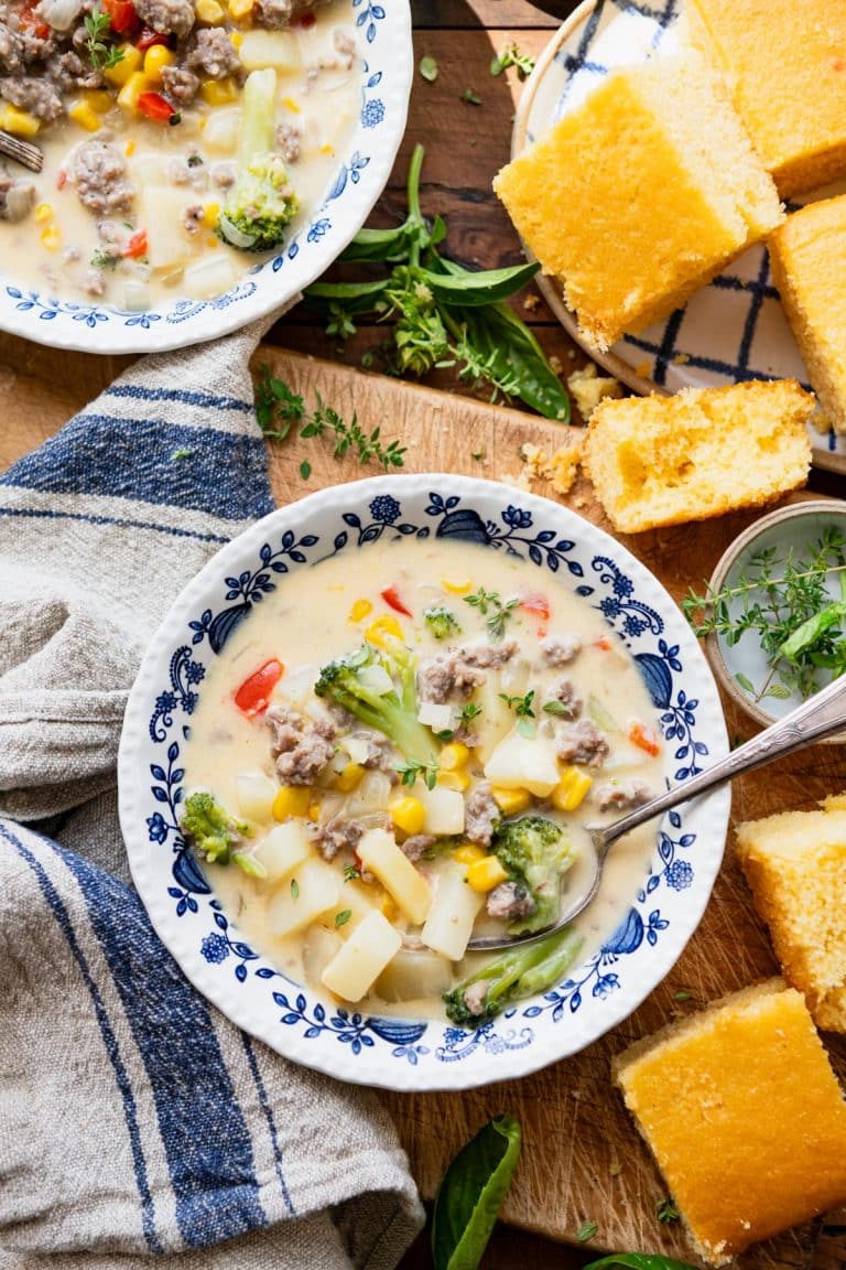 Easy Cheesy Sausage Potato Soup The Seasoned Mom
