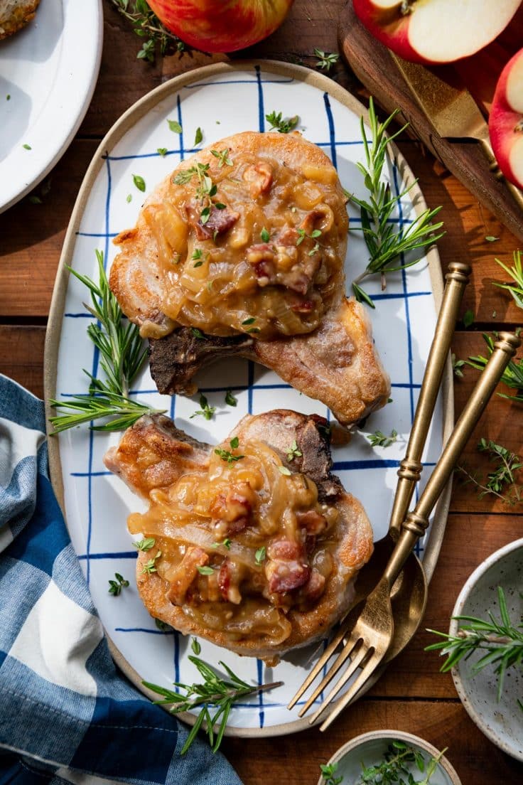 Crock Pot Pork Chops with Bacon and Onion - The Seasoned Mom