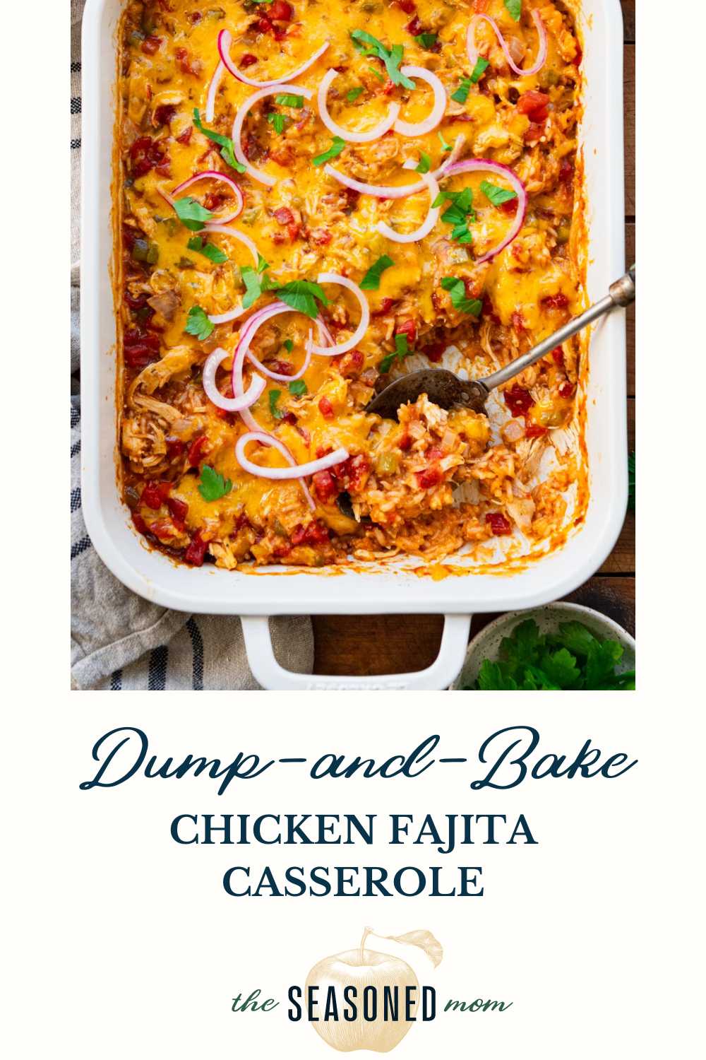 Dump-and-Bake Chicken Fajita Casserole - The Seasoned Mom