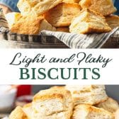 Long collage image of flaky biscuits.