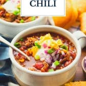 Pork chili with text title overlay.