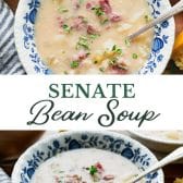 Long collage image of senate bean soup.