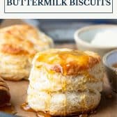 3 ingredient buttermilk biscuits with text title box at top.