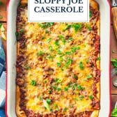4-ingredient crescent roll sloppy joe casserole with text title overlay.