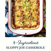4-ingredient crescent roll sloppy joe casserole with text title at the bottom.