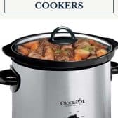 The best small slow cookers with text title box at top.