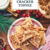 4-Ingredient graham cracker toffee bars with text title overlay.