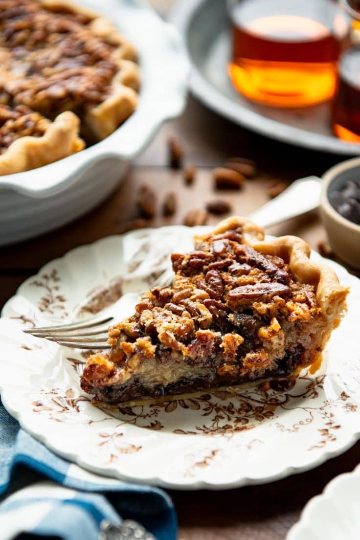 Kentucky Bourbon Chocolate Pecan Pie - The Seasoned Mom