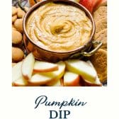 Pumpkin dip with text title at the bottom.