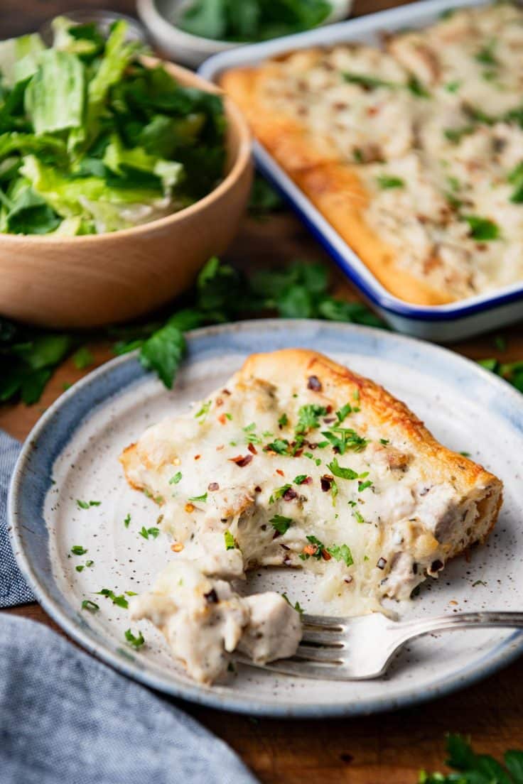 Chicken Alfredo Crescent Roll Bake The Seasoned Mom