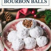 Kentucky chocolate bourbon balls recipe with text title box at top.