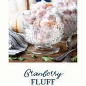 Cranberry fluff with text title at the bottom.